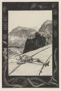Op de sporen, plaat 8 uit de portfolio Over de dood, Deel I, Opus XI, 1897