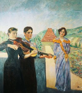 Drie Vrouwen in de Wijngaard; Drei Frauen im Weinberg, 1912 door Max Klinger