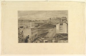 Uitzicht vanuit het atelierraam van de kunstenaar, Rome door Max Klinger