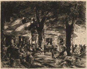 Een taverne tuin in Rosenheim, 1895