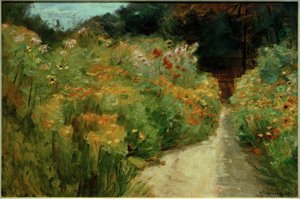 Bloemenstruiken in de Wannseetuin door Max Liebermann
