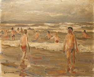 Badende Jongens in de Zee