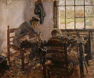 Schoenmakerswerkplaats door Max Liebermann