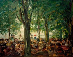 Tuinrestaurant aan de Havel onder bomen (Schildhorn)