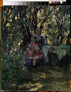 Tuin bij de villa in Wannsee door Max Liebermann
