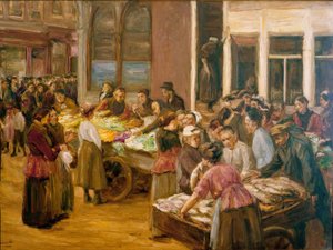 Joodse wijk in Amsterdam door Max Liebermann