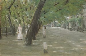 Kirchenallee in St. Georg, Hamburg door Max Liebermann