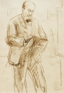 Max Liebermann Zelfportret, tekenend