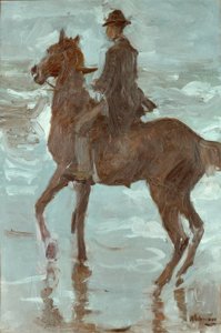 Ruiter op het strand door Max Liebermann