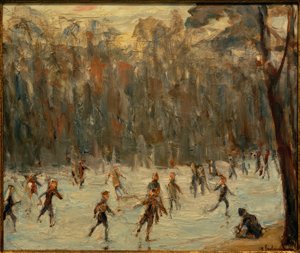 Schaatsers in het Tiergarten