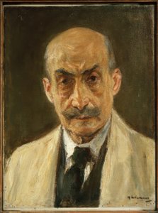 Zelfportret (Borstbeeld in schilderskiel) door Max Liebermann