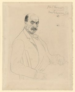Zelfportret (tussenstudie tijdens het werk aan de ets Schiefler 60) door Max Liebermann