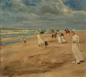 Strand bij Noordwijk door Max Liebermann