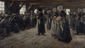 De vlasboerderij in Laren door Max Liebermann