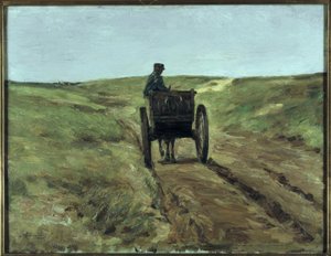 Wagen in de duinen bij Katwijk door Max Liebermann