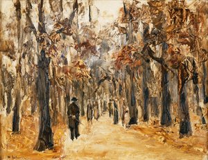 Dierentuin in de Herfst met Wandelaars