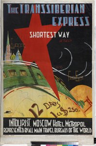 De Transsiberië Express (Poster van het Intourist bedrijf) door Max Litvak