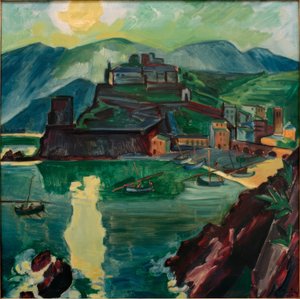 Avond in Monterosso door Max Pechstein