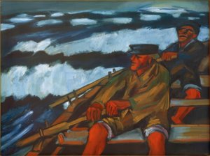 Fischer im Boot von Max Pechstein