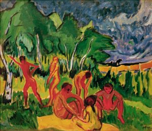 Openlucht door Max Pechstein