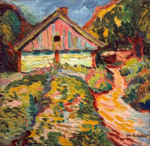 Huis op de Koerse Schoorwal door Max Pechstein