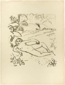 Naakt op de duinen, uit The Samland Ode door Max Pechstein