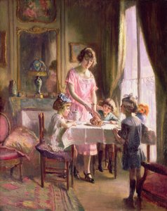 Thee met de kinderen