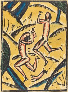 Twee Naakte Dansers in een Landschap door Max Zachmann