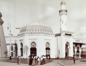 Panorama van de Nobel Company, de All-Russia Exhibition, Nizhny Novgorod, Rusland, 1896