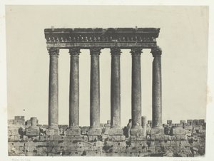 Baalbeck Heliopolis, Colonnade van de Tempel van de Zon, Syrië, 184951, gedrukt 1852 door Maxime Du Camp