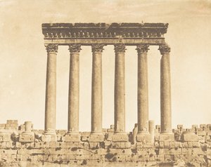 Colonnade van de Zonnetempel, in Baälbek Heliopolis, 15 september 1850
