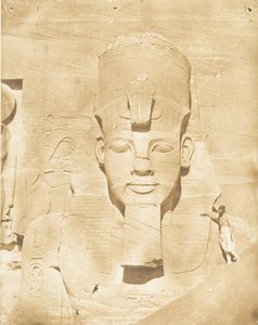 Middelste Kolos van de Spéos van Phré, in Abousembil, 29 maart 1850 door Maxime Du Camp