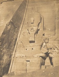 Oostelijke Kolos van de Spéos van Phré, in Abousembil Portret van Ramses-de-Grote, maart 1850