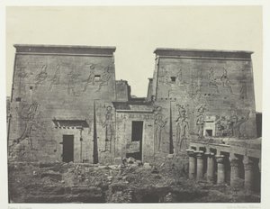 Drômos en Philônes, Grote tempel van Isis in Pilônes; Nubië, plaat 72 uit het album "Egypte, Nubië, Palestina en Syrië" (1852) door Maxime Du Camp