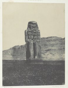Gournah, standbeeld van Memnon, Thebe, 1849-51, gedrukt 1852 door Maxime Du Camp