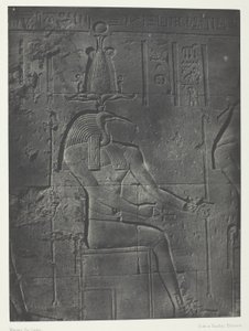 Grote tempel van Isis in Philoe, Tôth Ibiocéphale; Nubië, plaat 79 uit het album "Egypte, Nubie, Palestina en Syrie" (1852) door Maxime Du Camp