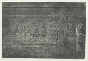 Grote tempel van Denderah (Teutyres), beelden van de achtergevel; Opper-Egypte, plaat 20 uit het album "Egypte, Nubie, Palestina en Syrie" (1852)