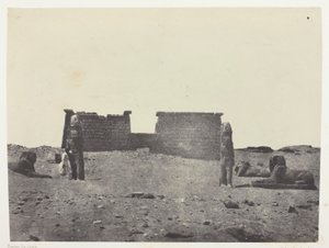Hémi-Spéos De Séboua, Drômos; Nubie, plaat 97 uit het album "Egypte, Nubie, Palestina et Syrie" (1852) door Maxime Du Camp