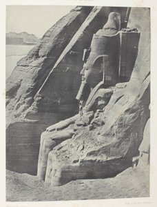 Ibsamboul, Colosse Oriental Du Spéos De Phrè, Vu De Profil; Nubie, plaat 104 uit het album "Egypte, Nubie, Palestina et Syrie" (1852) door Maxime Du Camp