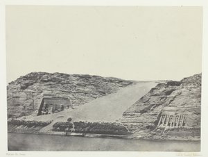 Ibsamboul, Les Deux Spéos; Nubie, plaat 101 uit het album "Egypte, Nubie, Palestina et Syrie" (1852) door Maxime Du Camp