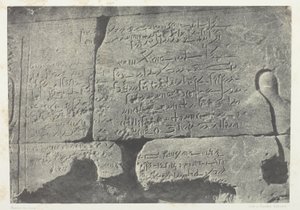Demotische inscriptie, Grote Tempel van Isis in Philoe; Nubië, plaat 77 uit het album "Egypte, Nubië, Palestina en Syrië" (1852) door Maxime Du Camp