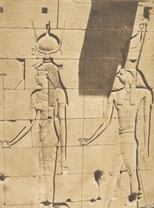 Isis en Horus-Arsiési - Bas-reliëf van de Tempel van Kalabcheh Talmis, 8 april 1850 door Maxime Du Camp