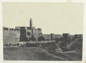 Jeruzalem, Westelijk Deel van de Muren, Palestina, 1849-51, gedrukt 1852 door Maxime Du Camp