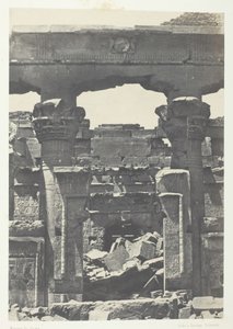 Kalabscheh, Porte du Pronaos, Nubië, 1849-51, gedrukt 1852 door Maxime Du Camp