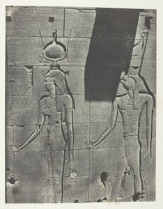 Kalabscheh, Sculptures De La Façade Postérieure Du Temple; Nubie, plaat 92 uit het album "Egypte, Nubie, Palestine et Syrie" (1852)