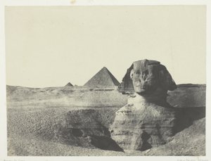 De Sfinx van voren gezien, Midden-Egypte door Maxime Du Camp