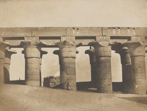 Louqsor, grote zuilengang van het paleis, 1849-51 door Maxime Du Camp