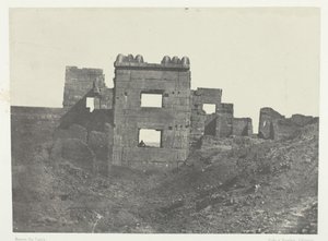 Médinet-Habou, Oostelijke Gevel van het Gynaecium van Ramsès-Mèiamoun, Thebe, 1849-51, gedrukt 1852 door Maxime Du Camp