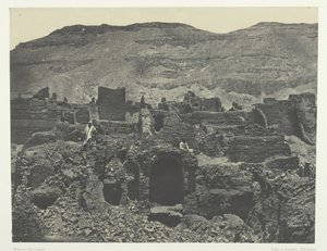 Médinet-Habou, Ruïnes van de Stad van Papa, Thebe, 1849-51, gedrukt 1852 door Maxime Du Camp