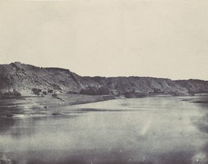 Nubië. Oostelijke oever van de Nijl, dorp Bab. Uitzicht genomen ten zuiden van Philae, 1850 door Maxime Du Camp